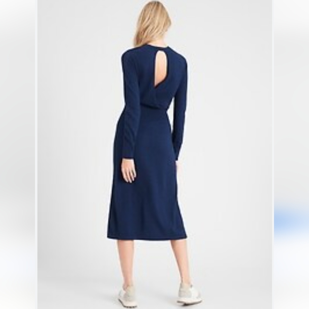 Banana Republic back detail sweater midi dress